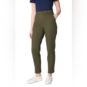 Spanx Supersmooth Stretch Twill Slim Straight Leg Pants In Olive Green Size L